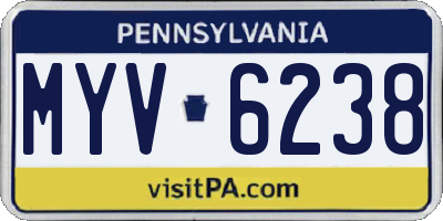 PA license plate MYV6238