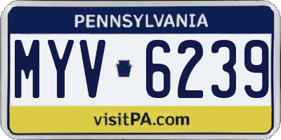 PA license plate MYV6239