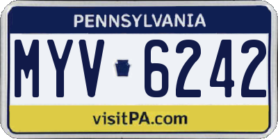 PA license plate MYV6242
