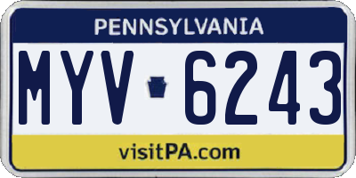 PA license plate MYV6243