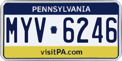 PA license plate MYV6246