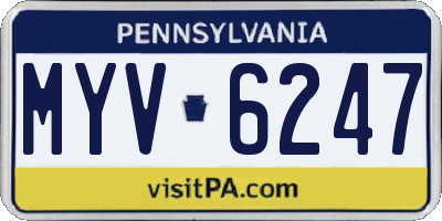 PA license plate MYV6247