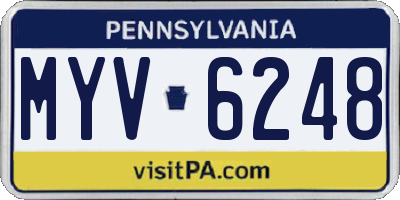 PA license plate MYV6248