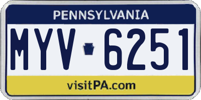 PA license plate MYV6251