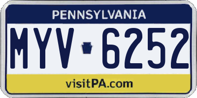 PA license plate MYV6252