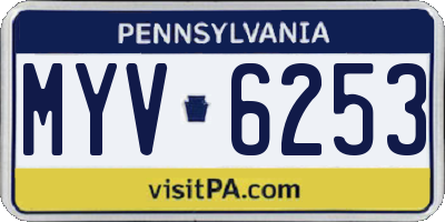 PA license plate MYV6253