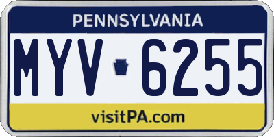 PA license plate MYV6255