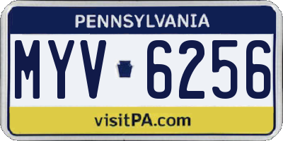 PA license plate MYV6256