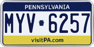 PA license plate MYV6257