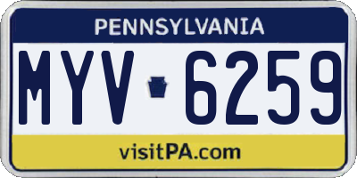 PA license plate MYV6259