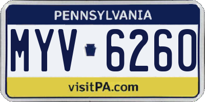 PA license plate MYV6260