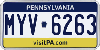 PA license plate MYV6263