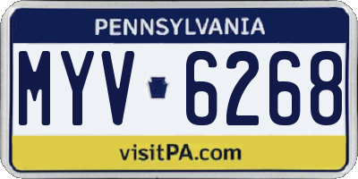 PA license plate MYV6268