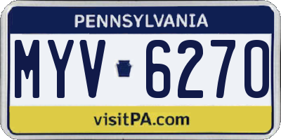 PA license plate MYV6270