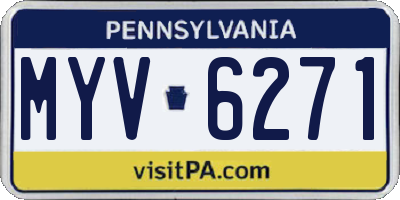 PA license plate MYV6271