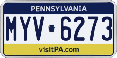 PA license plate MYV6273