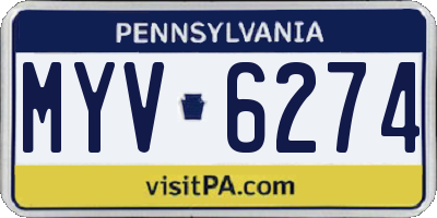 PA license plate MYV6274