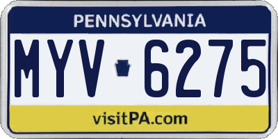 PA license plate MYV6275