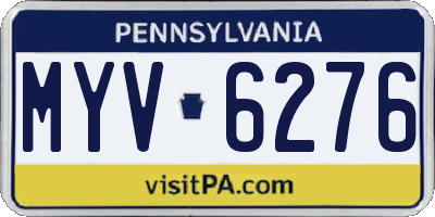 PA license plate MYV6276