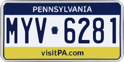PA license plate MYV6281