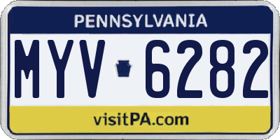 PA license plate MYV6282