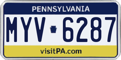 PA license plate MYV6287