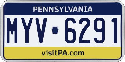 PA license plate MYV6291