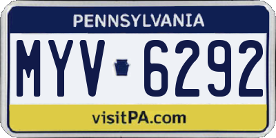 PA license plate MYV6292