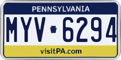 PA license plate MYV6294