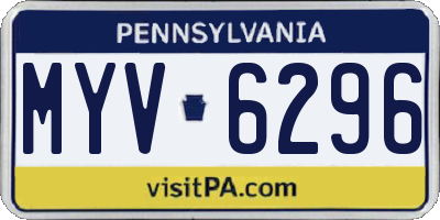 PA license plate MYV6296