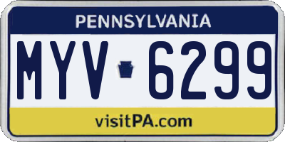 PA license plate MYV6299