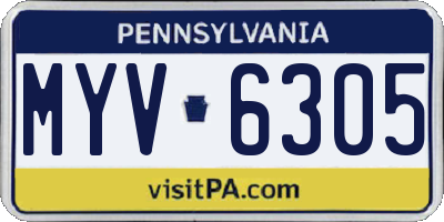 PA license plate MYV6305