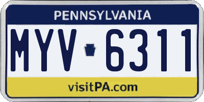 PA license plate MYV6311