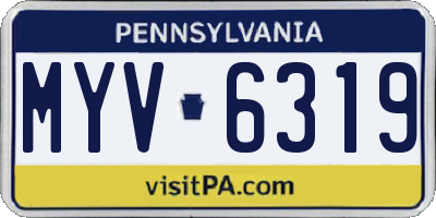 PA license plate MYV6319