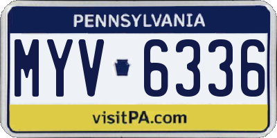 PA license plate MYV6336