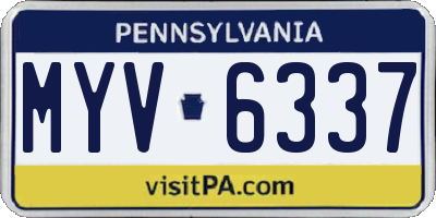 PA license plate MYV6337
