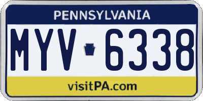 PA license plate MYV6338