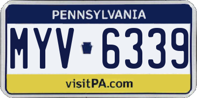 PA license plate MYV6339