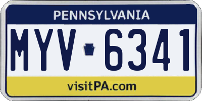 PA license plate MYV6341