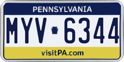 PA license plate MYV6344