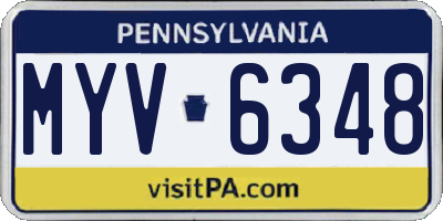 PA license plate MYV6348