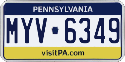 PA license plate MYV6349
