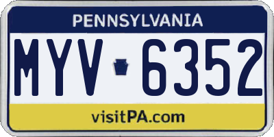 PA license plate MYV6352