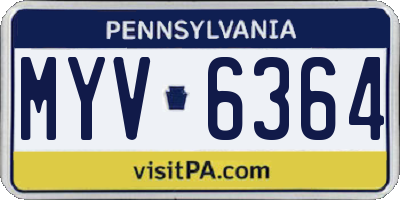 PA license plate MYV6364