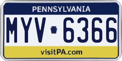 PA license plate MYV6366