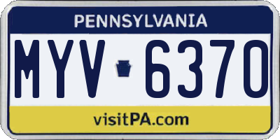 PA license plate MYV6370