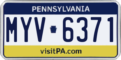 PA license plate MYV6371