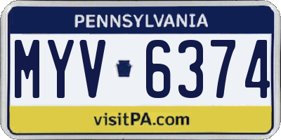 PA license plate MYV6374