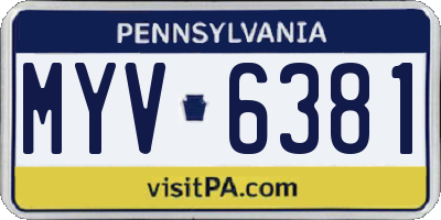 PA license plate MYV6381