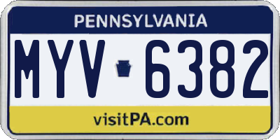 PA license plate MYV6382